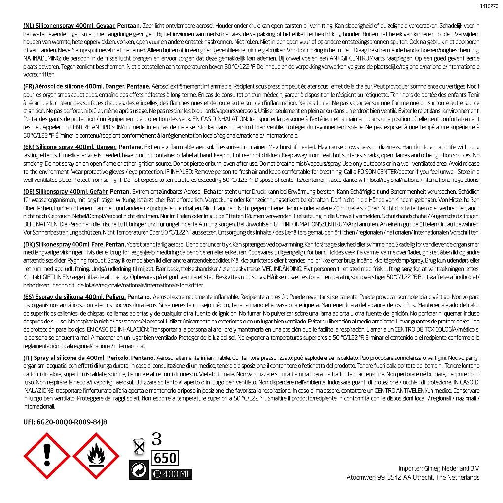 Spray al silicone da 400ml