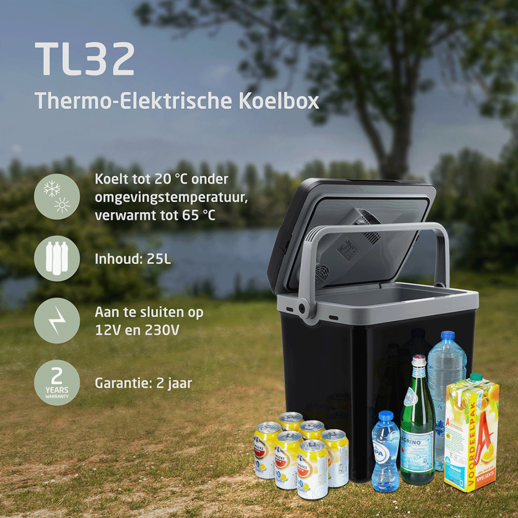 Thermo-electric cool box TL32 anthracite AC/DC 12V/230V