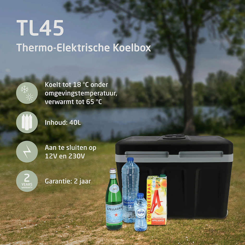 Thermo-electric cool box TL45 anthracite AC/DC 12V/230V