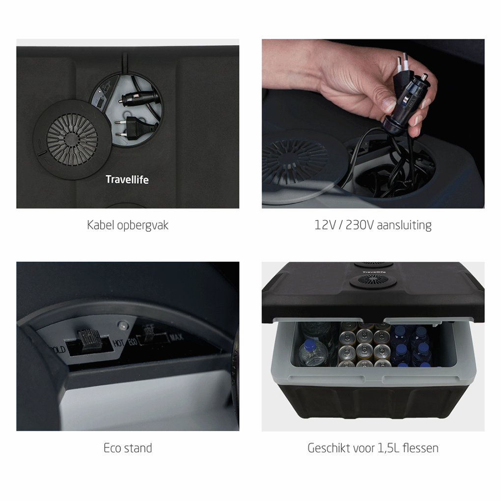 Thermo-electric cool box TL45 anthracite AC/DC 12V/230V