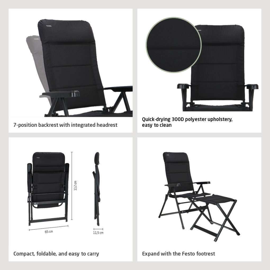 Festo standenstoel L graphite black