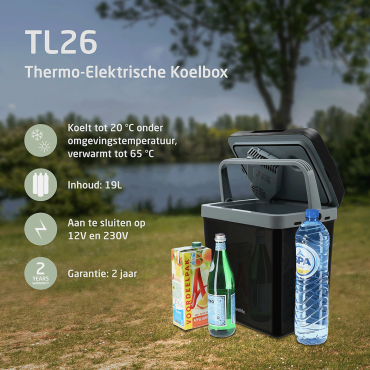 Thermo-electric cool box TL26 blue AC/DC 12V/230V